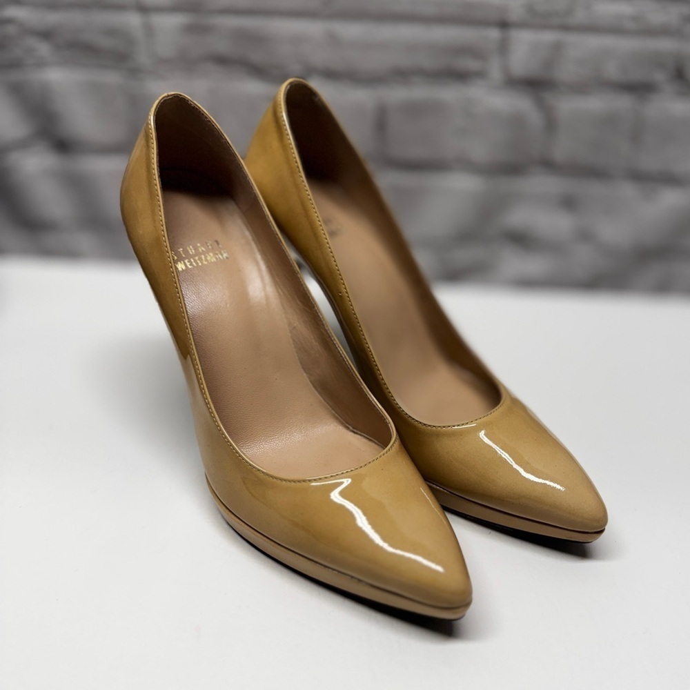 Stuart Weitzman Mustard/yellow Leather Heels size 7.5